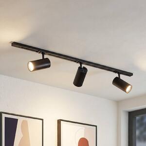 Sistema di binari Lindby Linaro Ø7 cm, a 3 luci, LED, nero, CCT Lindby, dimmerabile, Nero, Studio / Ufficio, Alluminio, Moderno