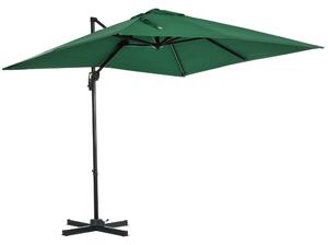 Ombrellone da Giardino 250x250 cm a Manovella con Rotazione 360° e Parasole Regolabile Verde