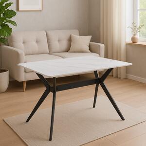 TAVOLO TEXAS 140*80 CALACATTA BIANCO/GAMBE NERE