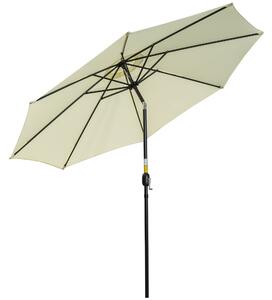 Ombrellone da Giardino Ø295x250 cm Inclinabile a 8 Stecche con Manovella in Metallo e Poliestere Beige