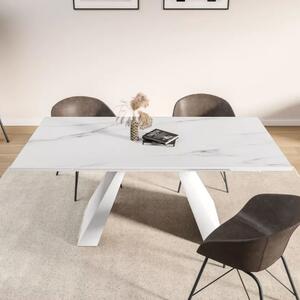 TAVOLO VERMONT ALL. BIANCO CON VENATURE/GAMBE BIANCHE