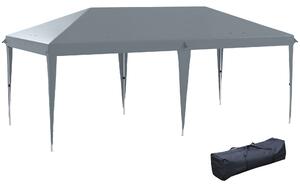 Gazebo da Giardino Pop-up 6x3 m Pieghevole Tendone per Feste con Sacca di Trasporto Grigio