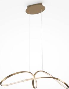 Lampadario A Sospensione Moderno Curve Alluminio Oro 1 Luce Led 42W