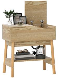 Tavolino da Salotto in Stile Boho 30x60x60,5 cm con Vano a Scomparsa in MDF color Legno