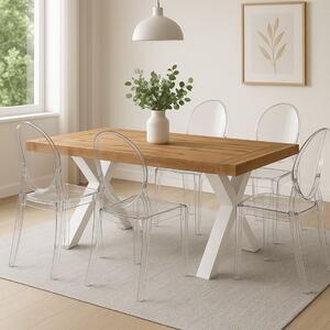 TAVOLO XILON NEW 180/260 ROVERE/GAMBE BIANCHE