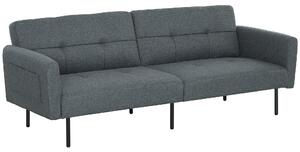 Divano Letto Clic Clac 200x77x72 cm con Schienale Regolabile in Tessuto Effetto Lino Grigio