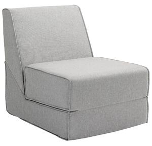 Poltrona Moderna da Pavimento Convertibile in Chaise Longue in Tessuto Grigio Chiaro