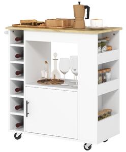 Carrello da Cucina 83x40x83 cm Armadietto e Portabottiglie Rovere