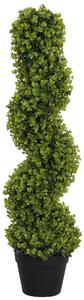 Pianta Artificiale di Eucalipto 90A cm a Spirale con Vaso Incluso per Interno ed Esterno Verde
