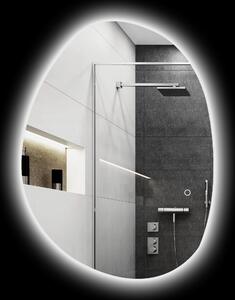 Specchio da Bagno 80x5x60 cm Illuminato a LED 3 Tonalità in Vetro Temperato Argento