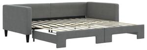 VidaXL Divano letto estraibile Grigio scuro 100x200 cm Tessuto