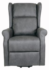 POLTRONA RELAX BERGERE ARLETTE 2 MOTORI ELETTRICA ALZAPERSONA NABUK GRIGIA