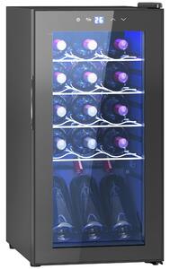 Cantinetta Vino Refrigerata per 15 Bottiglie Capacità 44L con Controllo Temperatura Nero