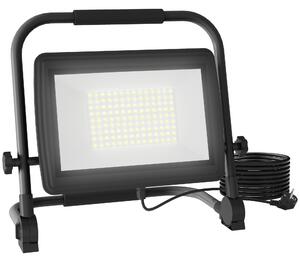 Faretto LED da Esterno IP65 35x20x32 cm da 6500k con Testa Girevole e Supporto Nero