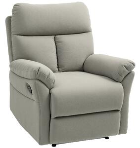 Poltrona Reclinabile 140° con Poggiapiedi 84x91x102 cm in Microfibra Grigio
