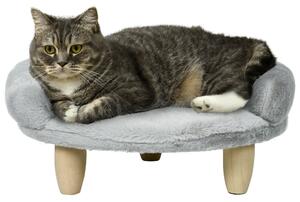 Cuccia Divanetto per Cani e Gatti 47x40x20 cm Sfoderabile in Peluche Grigio