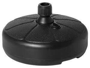 Base per Ombrellone Rotonda Ø38 cm per Pali da Ø3,8 cm Riempibile con Acqua e Sabbia Nero