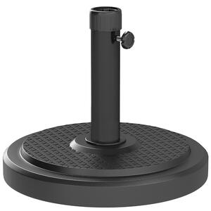 Base per Ombrellone Rotonda per Pali da Ø3,8 e Ø4,8 cm in Calcestruzzo Rivestito in HDPE Nero