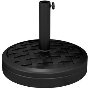 Base per Ombrellone Rotonda da 18kg Ø45x36 cm in HDPE Cemento e Acciaio Nero