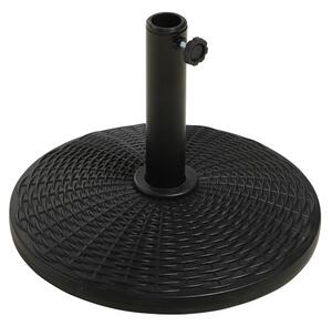 Base per Ombrellone Rotonda da 12,5kg Ø44,5 cm per Pali da Ø3,8 e Ø4,8 cm in HDPE Cemento e Acciaio Nero