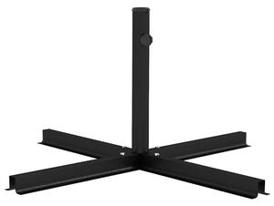 Base per Ombrellone a Croce 100x100x75 cm in Acciaio Nero