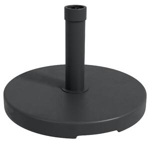 Base per Ombrellone Ø46,5 cm da 15kg per Pali da Ø3,8 e Ø4,8 cm in Plastica e Cemento Nero