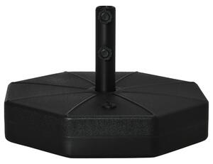 Base per Ombrellone Ø60 cm Riempibile con Acqua e Sabbia 28-40 kg per Pali da Ø3,8 e Ø4,8 cm in Plastica Nero