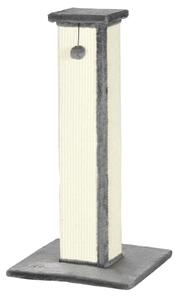 Tiragraffi per Gatti 41x41x81 cm Palo in Sisal e Pallina da Gioco Grigio