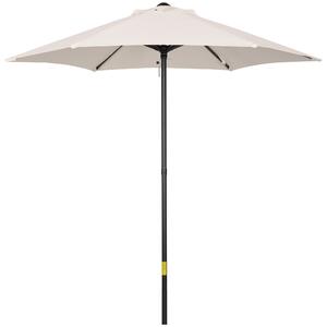 Ombrellone da Giardino Rotondo Ø196x204 cm in Alluminio e Poliestere Crema