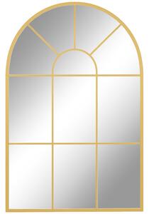 Specchio da Parete ad Arco 91x2x60 cm Stile Moderno in Vetro e Metallo Oro