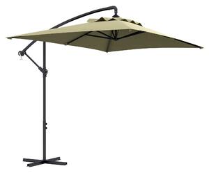 Ombrellone da Giardino Decentrato 294x193 cm con Base a Croce Beige