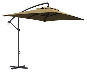 Ombrellone da Giardino Decentrato 294x193 cm con Base a Croce Marrone