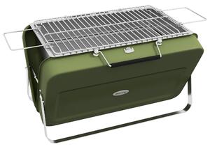 Barbecue Portatile e Pieghevole a Valigetta 47x30x28 cm a Carbonella Verde