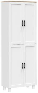 Mobile Dispensa da Cucina 60x30x170,5 cm a 4 Ante in Legno Bianco