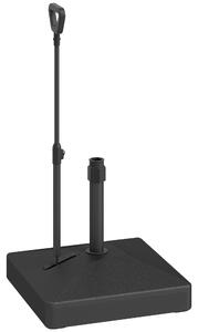 Base per Ombrellone Riempibile 60x60x100 cm con Maniglia e Ruote in HDPE Nero