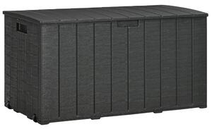 Baule Cassapanca da Esterno 122,4x62x64,5 cm Capacità da 366L in Plastica Nero