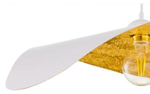Lampadario sospeso su cavo LEAF 1xE27/15W/230V bianco/oro