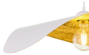 Lampadario sospeso su cavo LEAF 1xE27/15W/230V bianco/oro