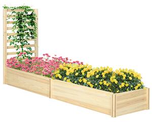 Orto in Cassetta Fioriera con Traliccio per Rampicanti e Fondo Aperto 230x60x110 cm in Legno
