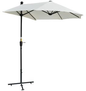 Ombrellone Semicircolare 200x190x240 cm Tettuccio Anti UV Crema
