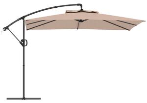 Ombrellone da Giardino a Braccio 300x325x230A cm Base a Croce in Metallo e Poliestere Cachi