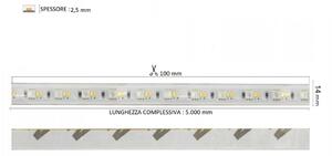 Striscia LED Professional - RGB + CCT (bianco Variabile) - IP67 - 20W/m - 5m - 24V Colore RGB+CCT