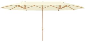 Ombrellone Doppio 455x265x238 cm in Acciaio Inox e Poliestere Beige
