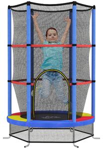 Tappeto Elastico per Bambini 3-6 Anni Ø140x190 cm con Rete di Protezione Multicolore