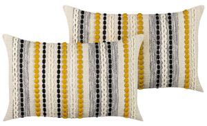 Set di 2 cuscini decorativi in cotone multicolore 40 x 60 cm con imbottitura accessori decorativi soggiorno camera da letto Beliani
