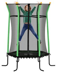 Tappeto Elastico per Bambini 3-10 Anni Ø163.5x190 cm con Ingresso a Cerniera Verde