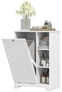 Mobile Bagno Portabiancheria 60x38x86 cm con Cesto Rimovibile Bianco