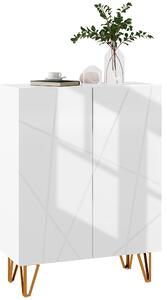 Scarpiera Moderna per 15-20 Paia di Scarpe 72x31,5x95 cm con Chiusura Ammortizzata Bianco