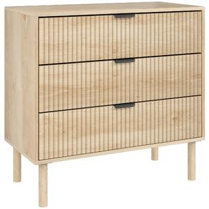 Cassettiera 3 Cassetti 80x40x77,5 cm in Stile Nordico in Legno Rovere