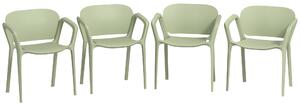 Set 4 Sedie da Giardino 60x56x75 cm dal Design Moderno Impilabili Verde